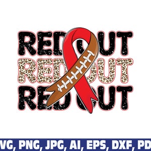 Red out football svg png, Coquette bow red ribbon week svg png, Anti-Drug, Dalmatian dots, race, hope, in october We Wear Red svg png