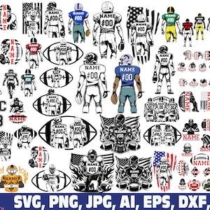 Football Player Svg png, custom football png, football designs, football png, football svg, svg football, Two Football Players Svg bundle