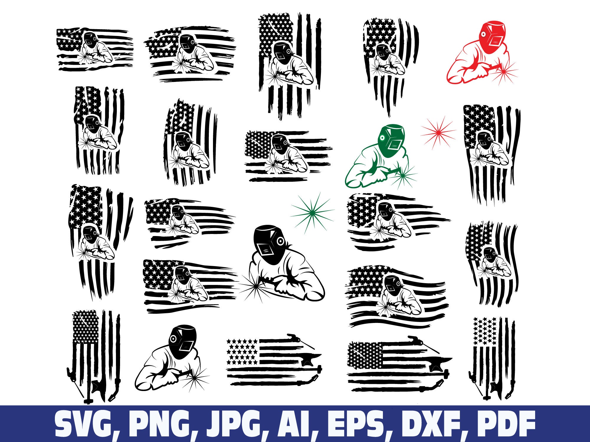 welder svg, welder flag svg, welder american flag, welder usa flag, distressed flag svg, welder clipart, welder svg file, welding svg bundle