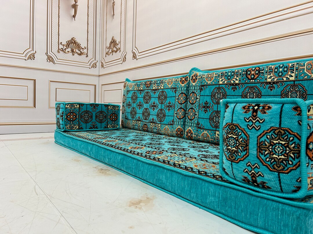 4 Thick Turquoise Arabic Sofaarabic Majlissectional Etsy