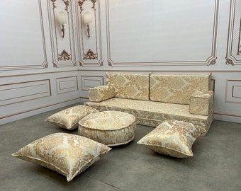 Handcrafted Stylish Modern Living Room Vintage  Arabic Floor Sofa Set,Boho Floor Couch, Luxury Arabic Sofa Set,Custom Made Sofa,Vintage