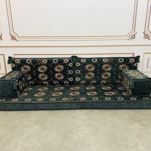 Arabic Floor Sofa: Boho Loveseat with Unique Pattern