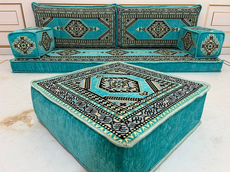 4 Thick Arabic Living Room Floor Seating Sofa Setkilim Etsy