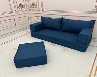 8" Thick Linen Sofa Navy Blue Jean Model,Linen Fabric Living Room Sofa,Linen Sofa Sectional Sofa,Linen Sofa,Linen Sofa Cover,Linen Sofa