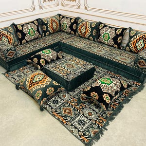 Anatolian L-Shaped Floor Seating Set: Boho Living Room Sofa