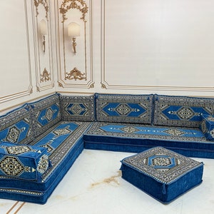 8 Thick L Shaped Arabic Living Room Floor Seating Sofa Set,Pallet Cushion Set,Modular Design Floor Cushion,Arabic Sofa Set,Sectional Sofa zdjęcie 7