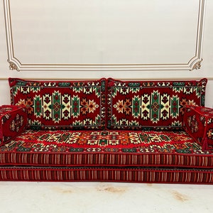 8&quot; Thick Red Pine Model Arabic Sofa,Arabic Majlis,Sectional Sofa,Living Room Home Decor,Floor Sofa,Boho Floor Couch,Arabic Floor Seating