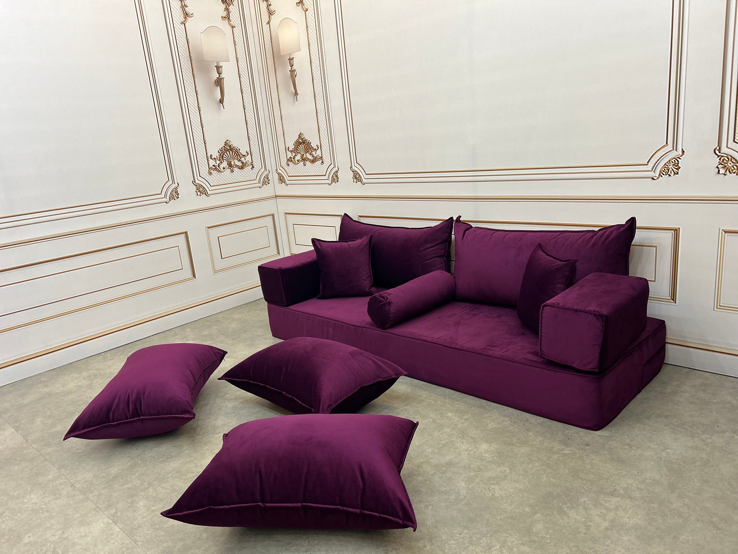 パープルベルベットソファ・ソファベッド vs3f222k.jpg