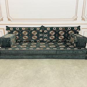 Boho Floor Sofa: Arabic Majlis Loveseat, Living Room Seating