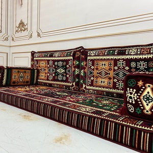 4&quot;Thick Authentic Anatolian Arabic Sofa,Arabic Majlis,Sectional Sofa,Living Room Home Decor,Floor Sofa,Boho Floor Couch,Arabic Floor Seating