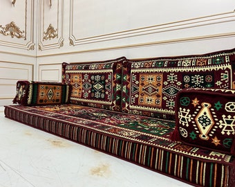 4"Thick Authentic Anatolian Arabic Sofa,Arabic Majlis,Sectional Sofa,Living Room Home Decor,Floor Sofa,Boho Floor Couch,Arabic Floor Seating