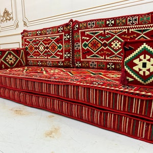 Anatolian Sunset Arabic Floor Sofa: Boho Majlis Seating
