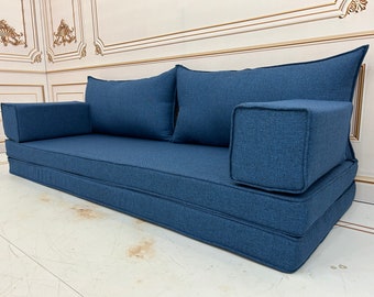 Loveseat Linen Sofa Navy Blue Jean Model,Linen Fabric Living Room Sofa,Linen Sofa Sectional Sofa,Linen Sofa,Linen Sofa,8" Thick