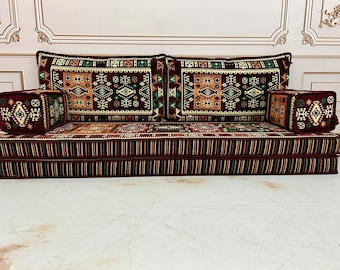 Anatolian Arabic Floor Sofa: Boho Majlis Seating Set