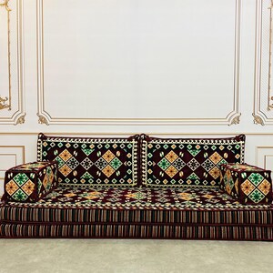 Authentic Arabic Floor Sofa: Boho Majlis Seating Set