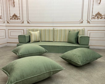 Conjunto de sofás Green Floor: assentos modernos estilo Boho Lounge