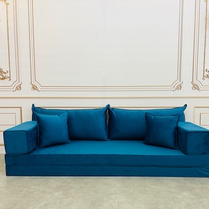Luxury Velvet Floor Sofa: Modern Living Room Seating