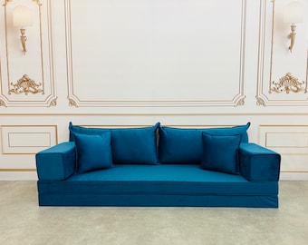 Luxury Velvet Floor Sofa: Modern Living Room Seating