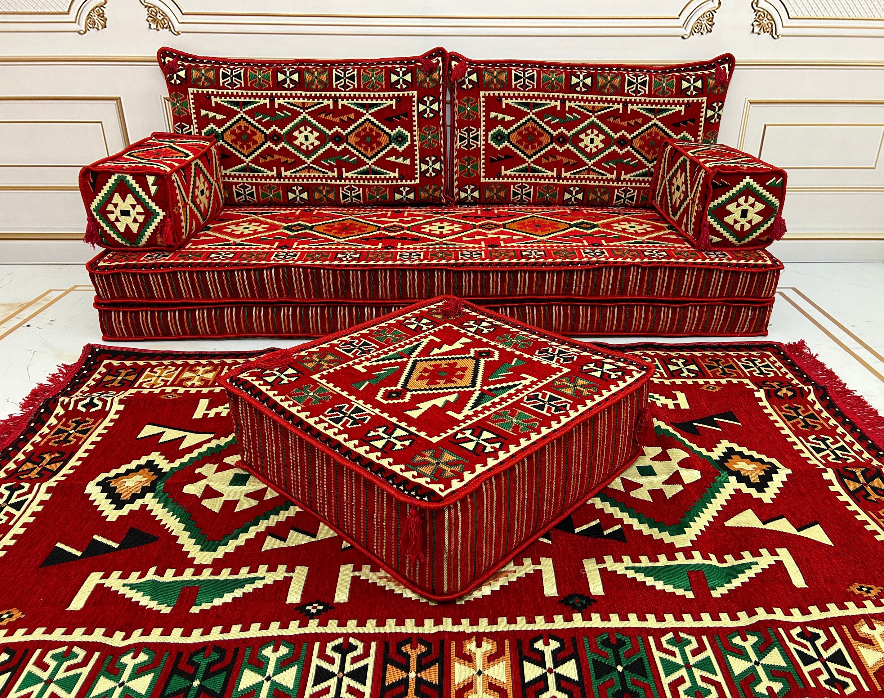 Majilis Rug Sunset Arabic Majlis Sofa Set: 8