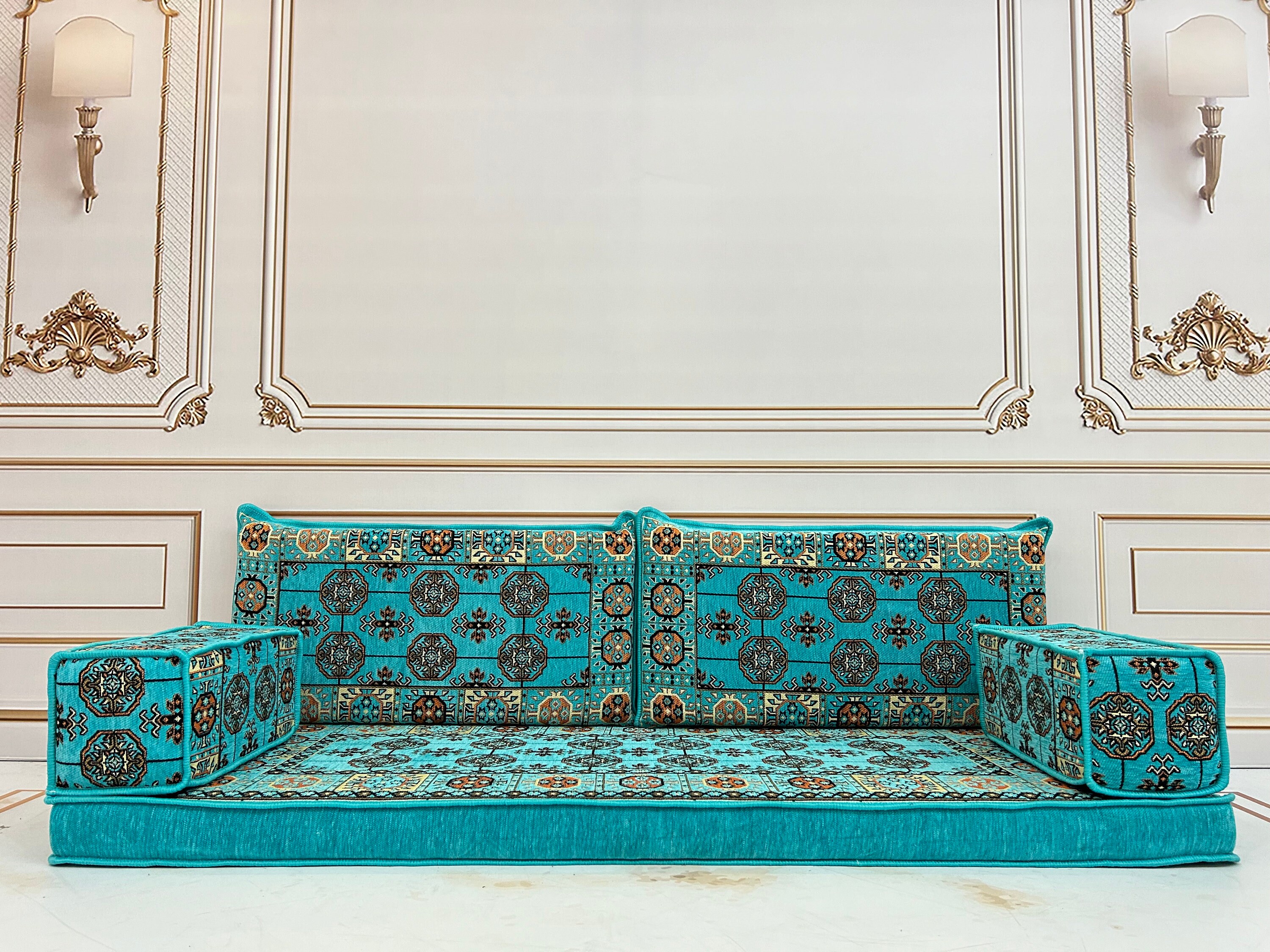 4 Thick Turquoise Arabic Sofaarabic Majlissectional - Etsy