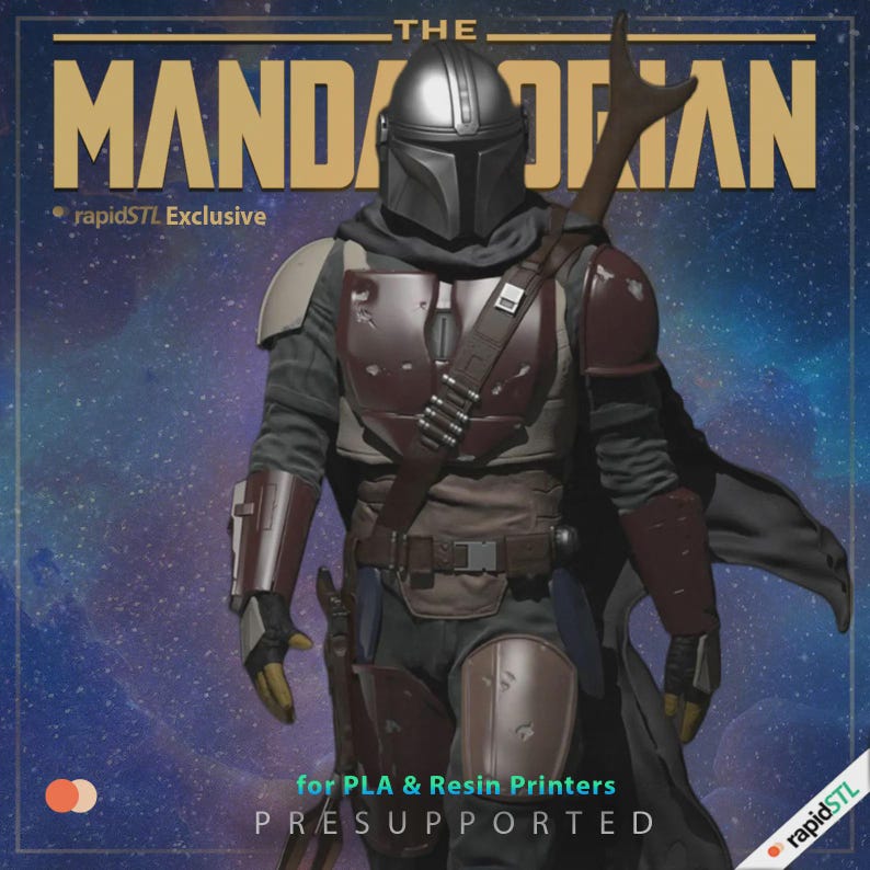 mandalorian,stl,file,3d printing,model,figure,statue,star wars,yoda
