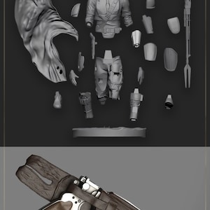 May include: A 1/6 scale, 27-part model kit of The Mandalorian, a character from the Star Wars universe. The kit includes a detailed model of the Mandalorian's armor, weapons, and accessories. The model is made of plastic and is designed for assembly. The Mandalorian is a bounty hunter who wears a distinctive helmet and armor. The model is a great way to show your love for Star Wars.