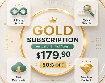 May include: A promotional graphic for a "Gold Subscription" from rapidSTL, featuring a gold and white design. The graphic highlights "Unlimited Access," "Quick Search," "Fast Downloads," and "Premium Content." The price is displayed as $179.90 with a 50% discount.