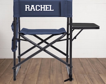 Personalized Camp Chair with Side Table, Custom Lightweight Sports Chair with Printed Name, Perfect for watching sports in comfort