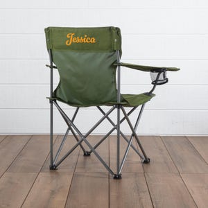 Customized Khaki Green Camp Chair | Personalized Camp Chair | Outdoor Chair | Beach Chair | Camping Gift
