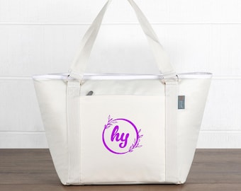 Personalized Insulated Cooler Bag: Beige Family Picnic Tote