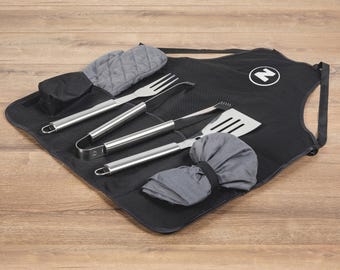 Personalized BBQ Apron Tote Set: Grill Master Gift