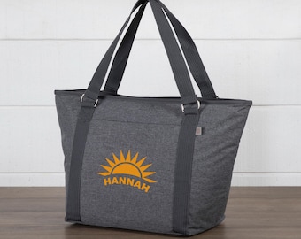 Personalized Insulated Cooler Tote Bag: Picnic, Beach, Family, Market, Wine and Snack Bag
