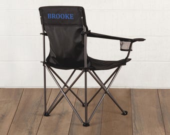 Customized Black Camp Chair: Personalized Folding Outdoor Chair