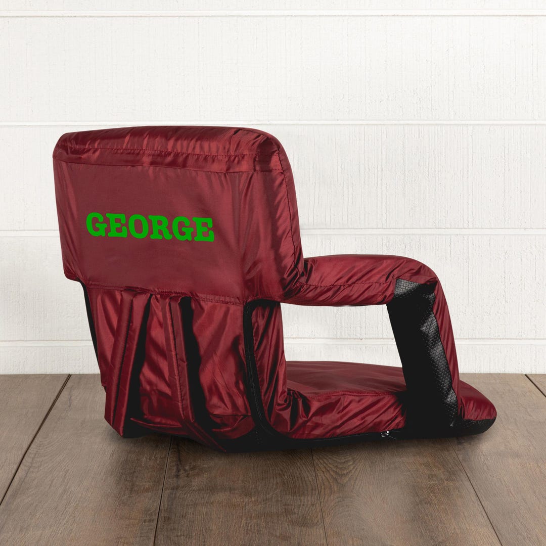 Burgundy Reclining Stadium Seat: Personalized Bleacher Chair With ...