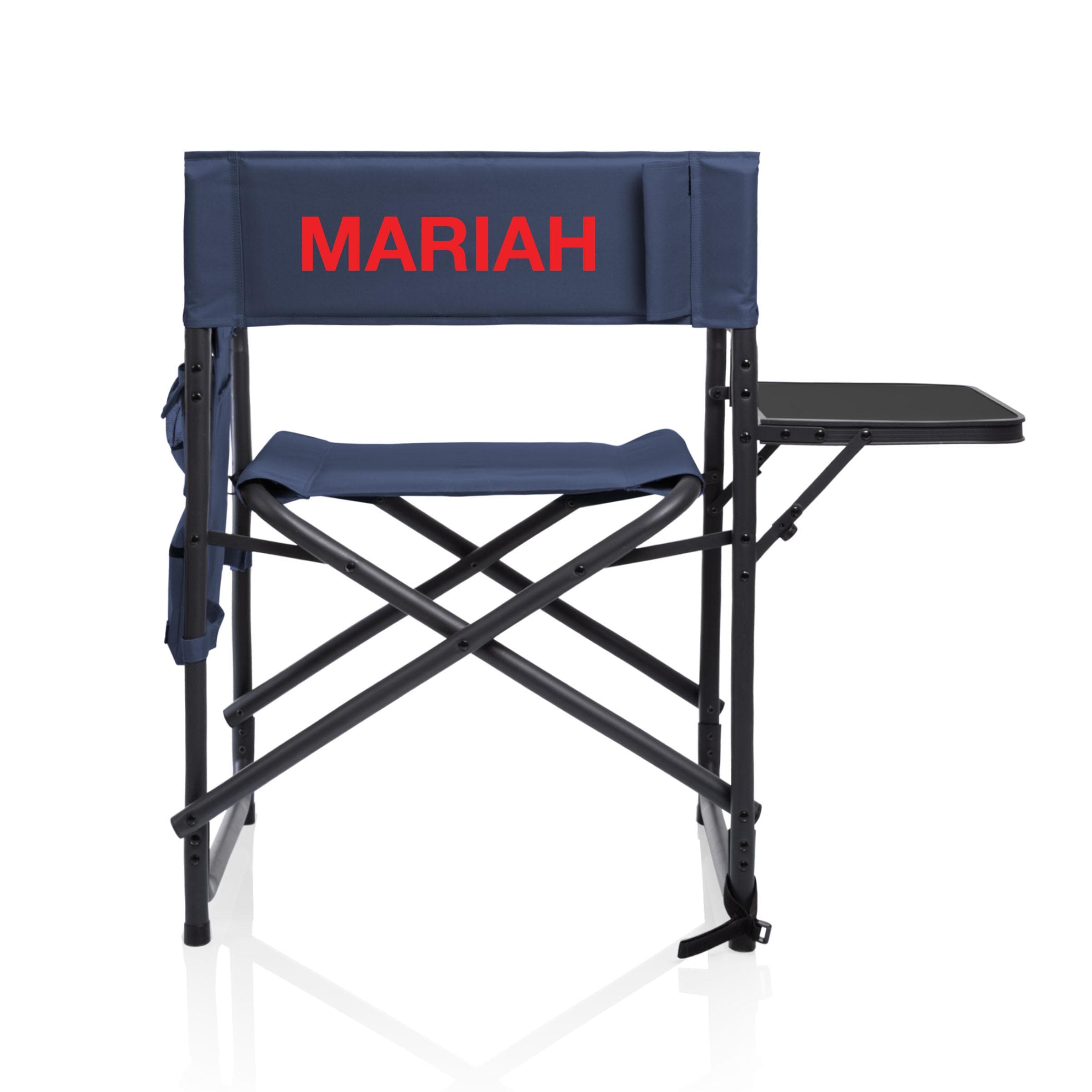 Personalized Navy Blue Sports Chair With Side Table | Custom