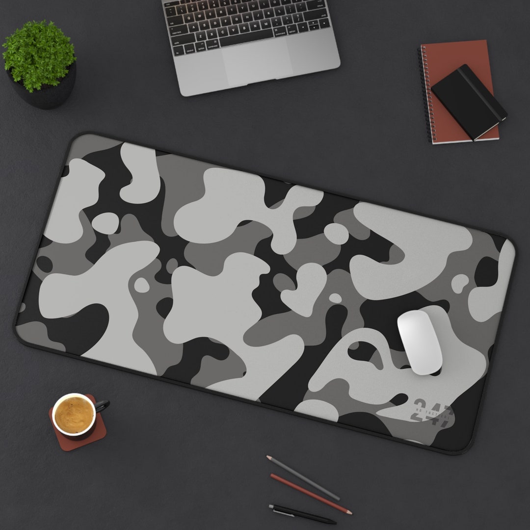 Camo Black Monochrome HD Tactical 24/7 - Desk Mat, Shooting Range Mat ...