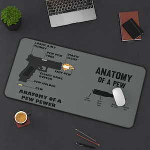 Pew & Pew Pewer Anatomy – Tapis de bureau, tapis de tir et tapis de nettoyage