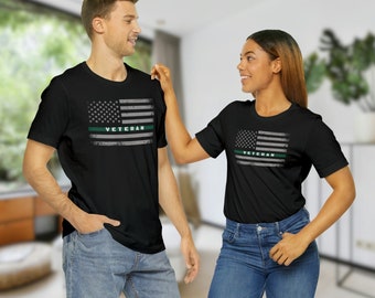 Military Veteran Flag Green - Short Sleeve Tee