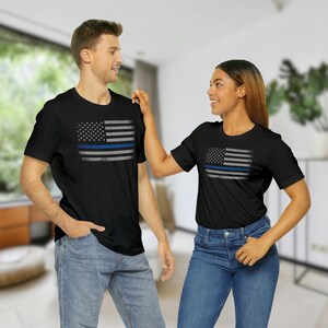 Police Flag Blue - Short Sleeve Tee