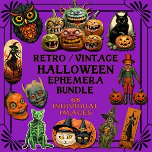Unique and Fun Halloween Ephemera Bundle ~ Lots of Cats, Pumpkins, Owls, Monsters and so much more!  Perfect for your Journals & Scrapbooks
