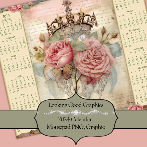 2024 Calendar Mouse Pad Etsy