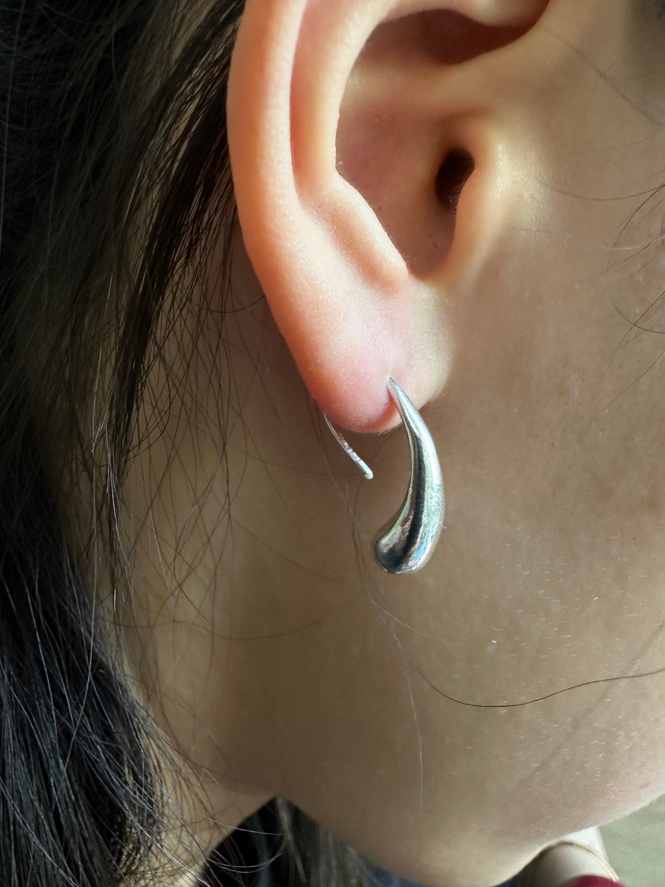 925 Sterling Silver Water Drop Earrings，droplet Hook