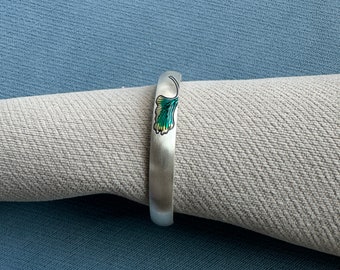 Sterling Silver Ginkgo Leaf Bracelet: Handmade Scroll Pattern Cuff