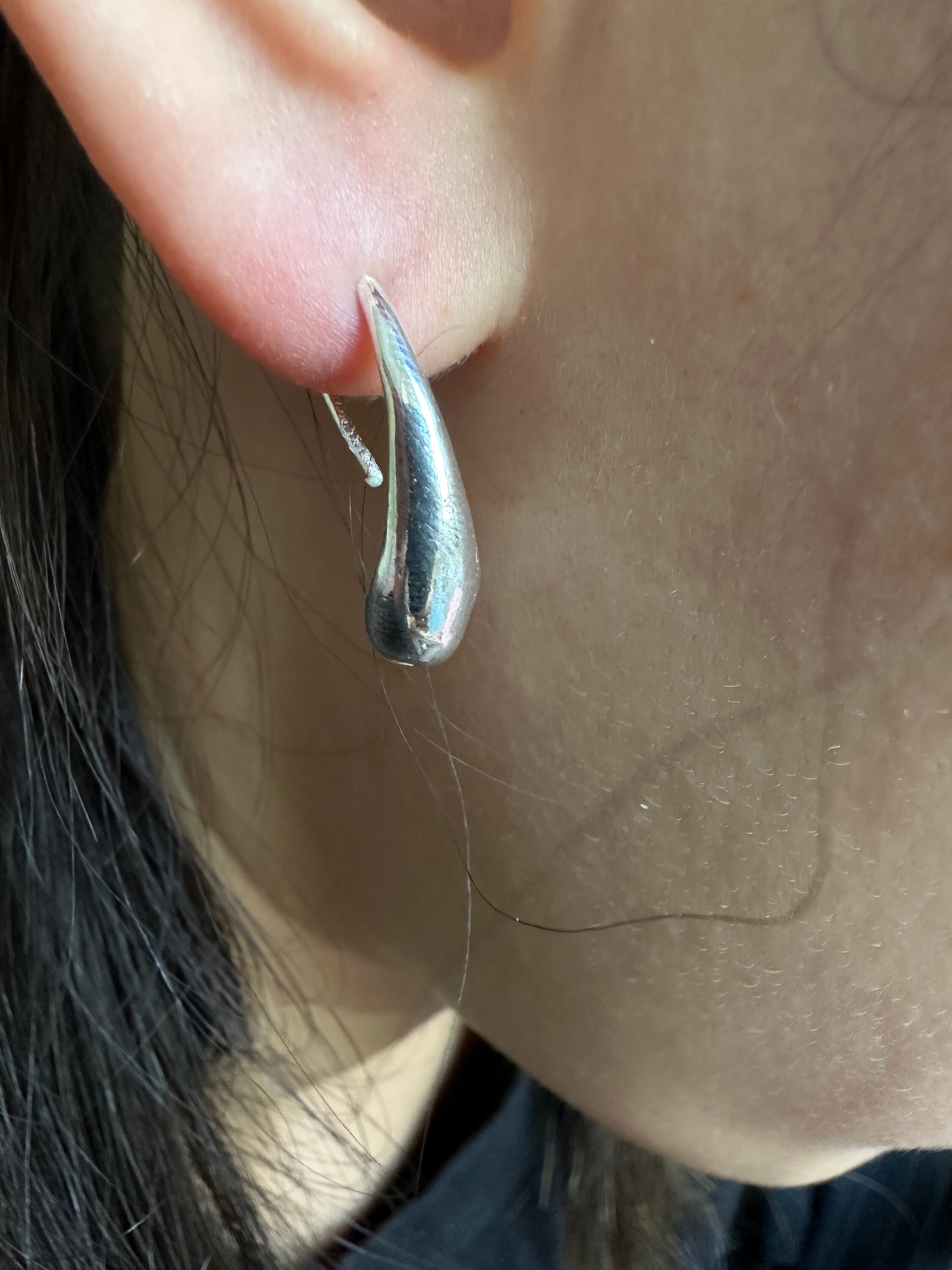 [PRIMAUTE] 925Silver☆Water Drop Earring 925 Sterling Silver Water Drop Earrings，droplet Hook