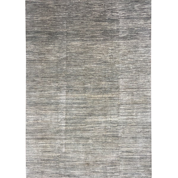 Handmade (9' x 12') Natural Gray Scandinavian Style Gabbeh Wool Area Rug for Living Room - Interior Design - 9x12 Rug
