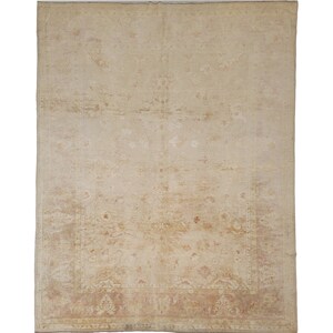 Handmade (9&#39;4&#39;&#39; x 11&#39;6&quot;) Vintage Turkish Oushak Wool Area Rug -  Anatolian Retro Rug - 9x12 Rug