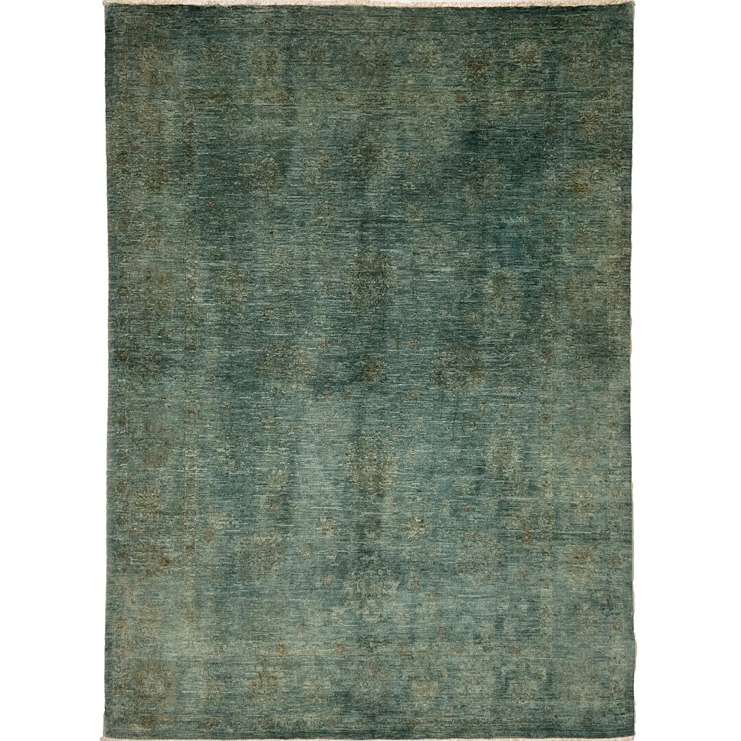 Handmade 6'7'' X 8'5 Fine Overdyed Oriental Wool Area Rug for Living