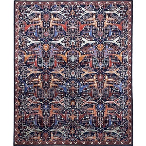 Handmade (9&#39;1&quot; x 11&#39;8&quot;) Navy Bidjar Persian Style Oriental Wool Area Rug for Living Room - Dining Room Rug - 9x12 Rug - Room Decor