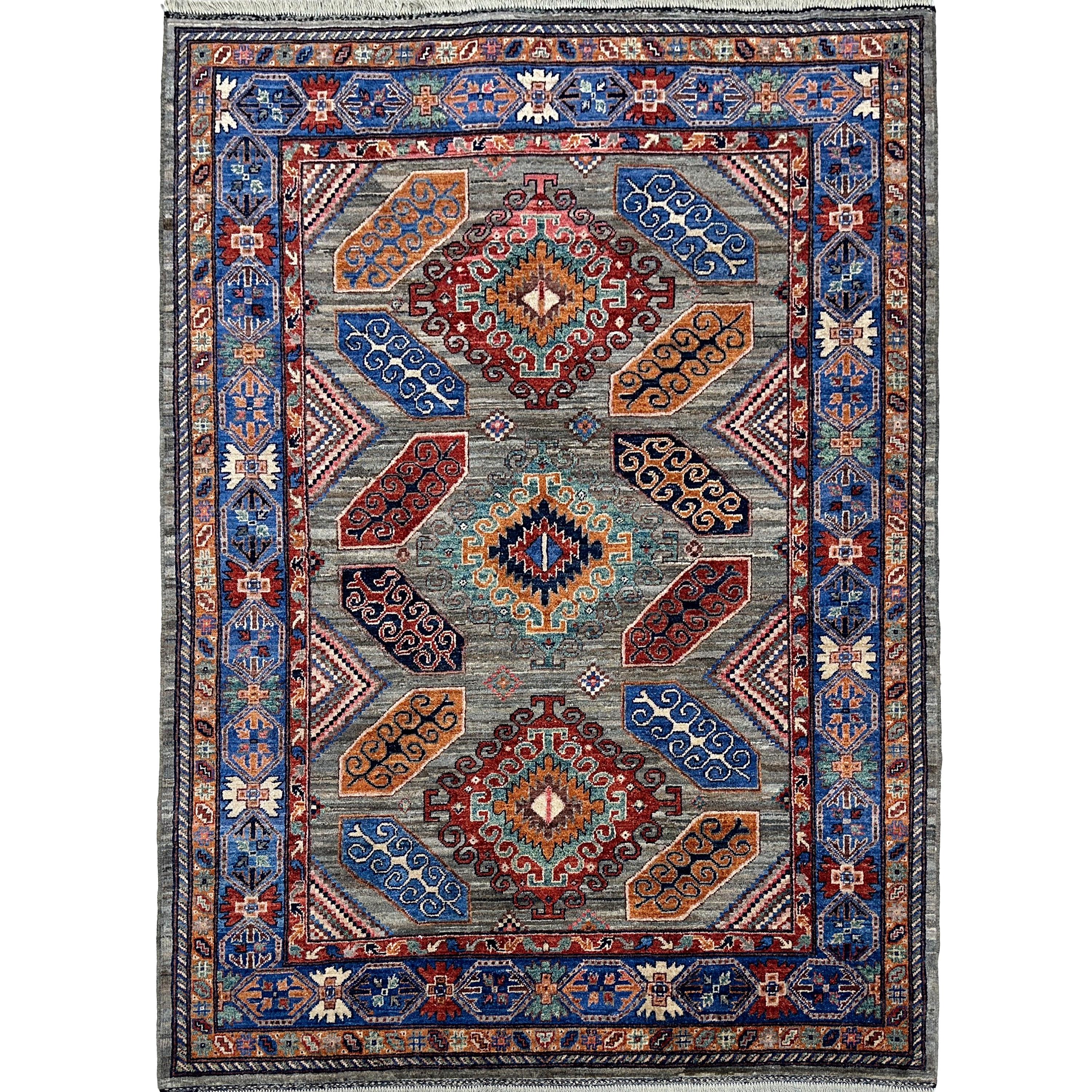 手作り (5' x 7') カシュカイ アフガニスタン 部族 ウール エリア ラグ