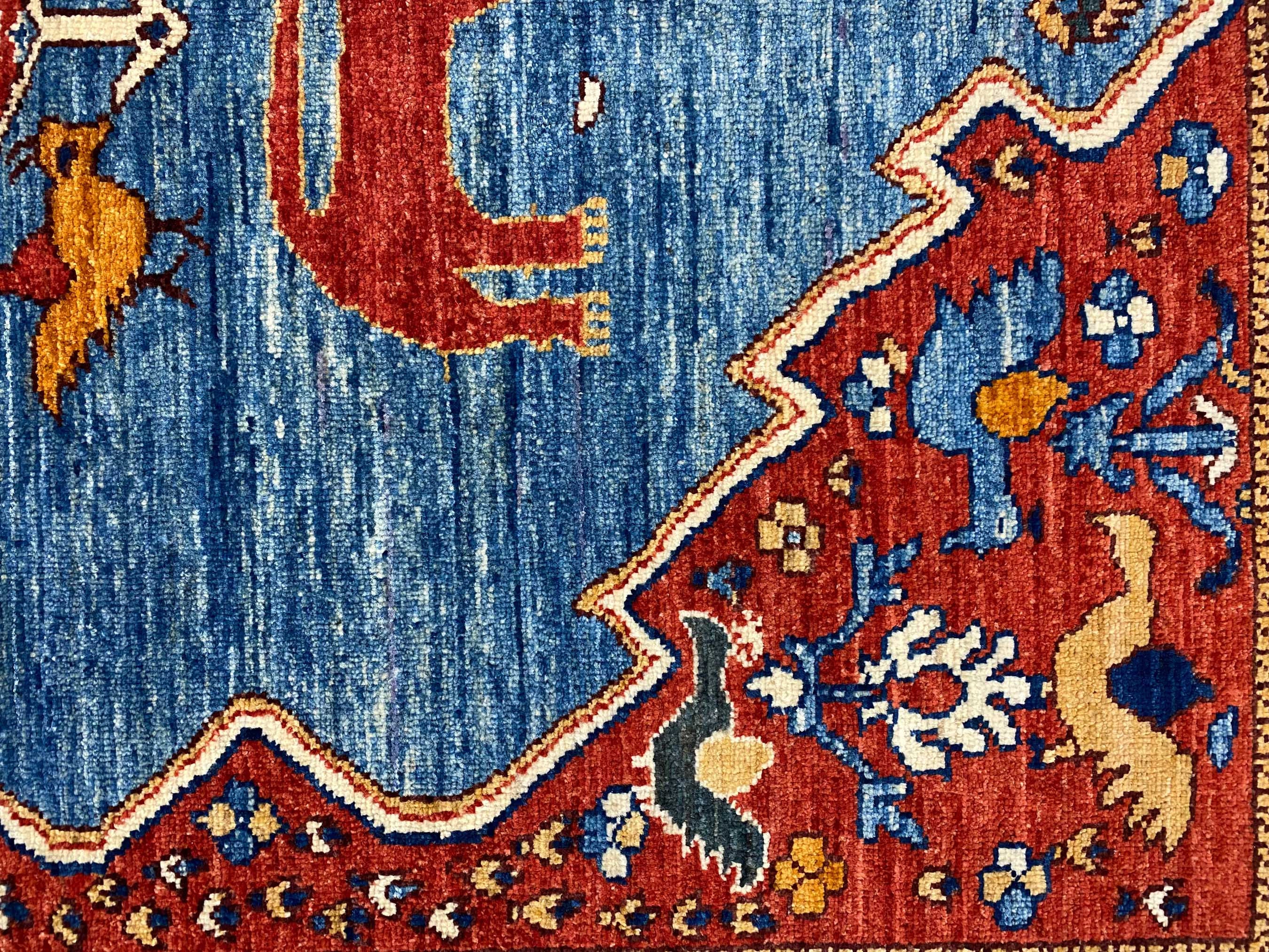 ハンドメイド (5'8'' x 7'0'') オリエンタル トライバル ウール エリア